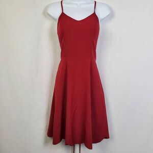 Cupshe Women’s Burgundy Fit & Flare Midi Dress Size L NWT Spaghetti Strap Back T